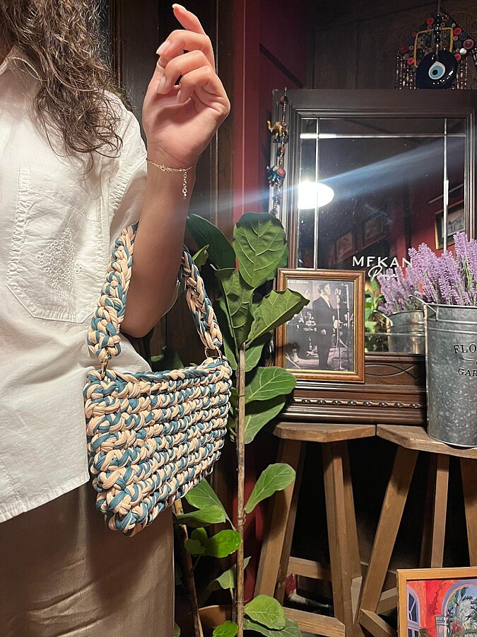 Crochet Örgü Mini El çantası - 3