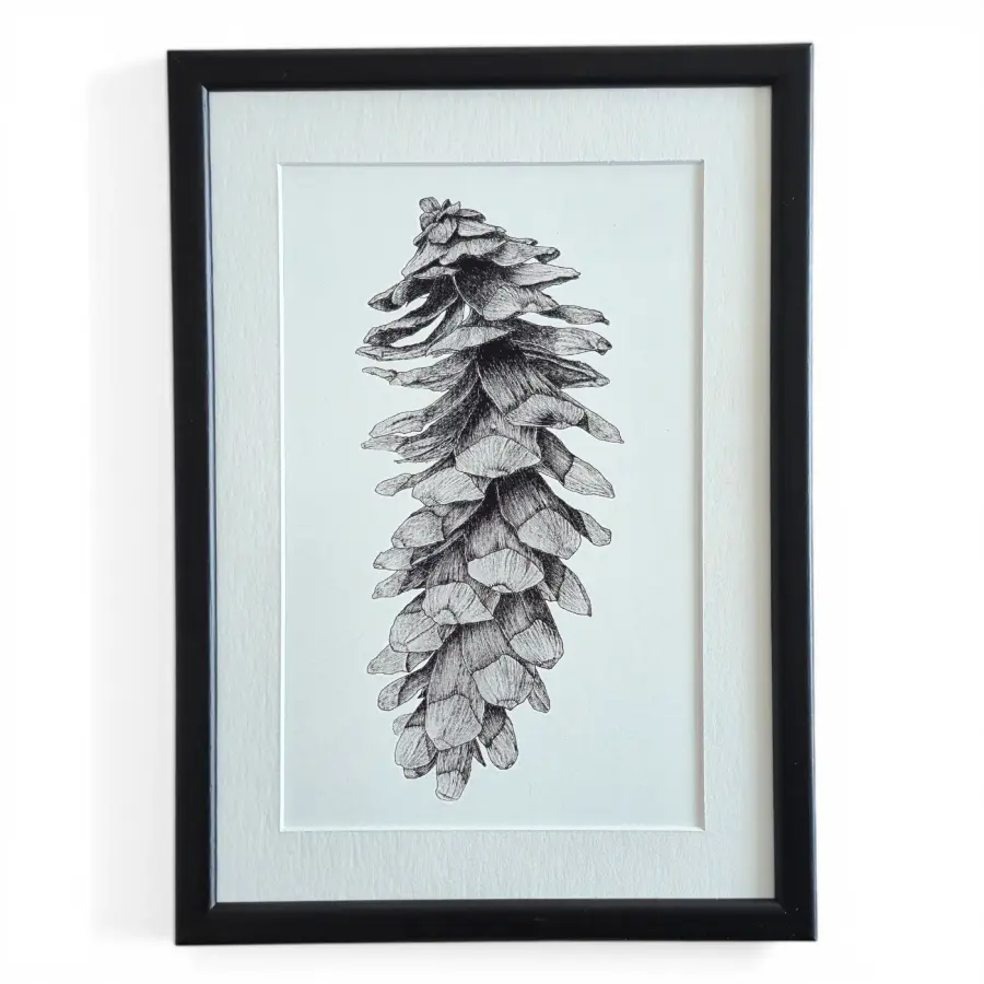 Kozalak Teknik Kalem Fine Art Baskı - 1
