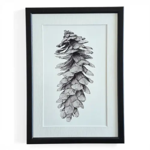 Kozalak Teknik Kalem Fine Art Baskı