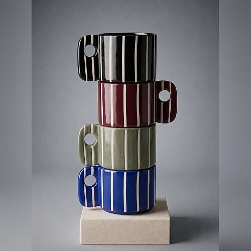 Totem Serisi El Yapımı Stoneware Kupa